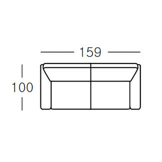 Willow 2 Seater Fabric Sofa - Light Grey