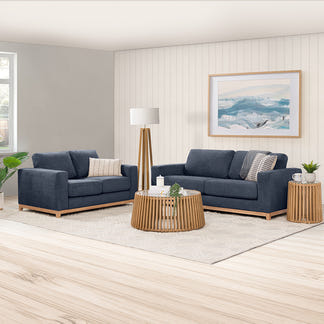 Willow 2 Seater Fabric Sofa - Azure