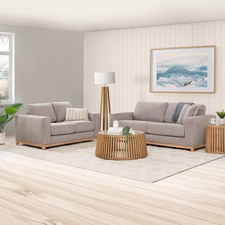 Willow 3.5 Seater Fabric Sofa - Light Grey