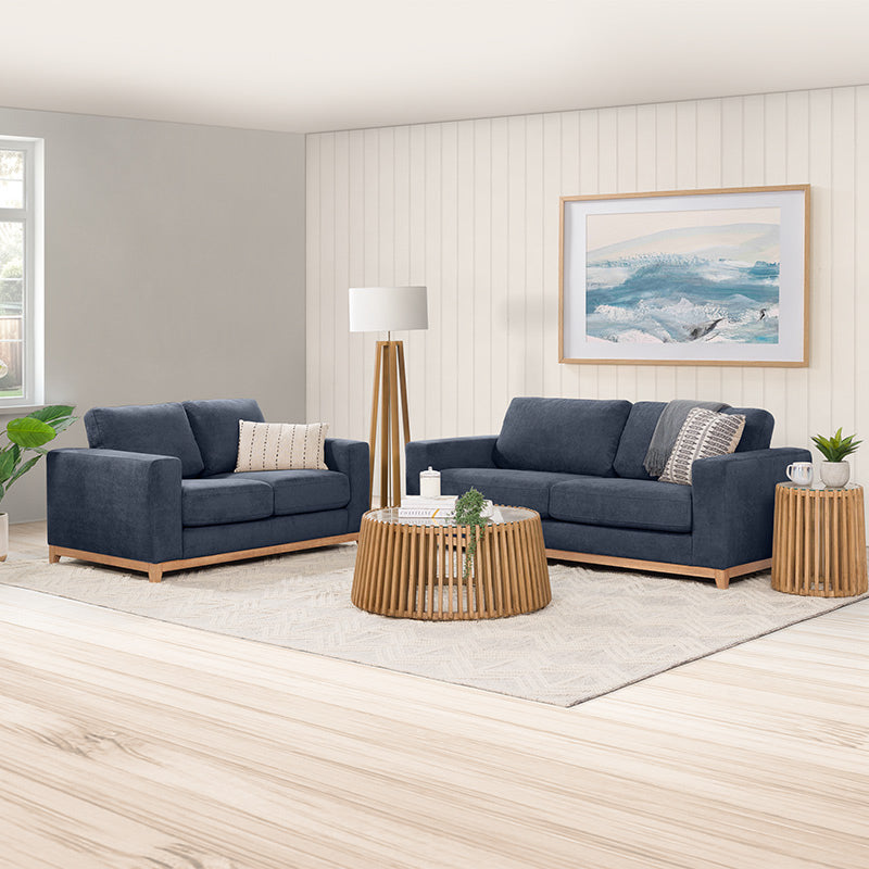 Willow 3.5 Seater Fabric Sofa - Azure
