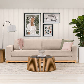 Willow 4 Seater Fabric Sofa - Champagne