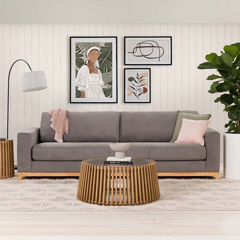 Willow 4 Seater Fabric Sofa - Dark Grey