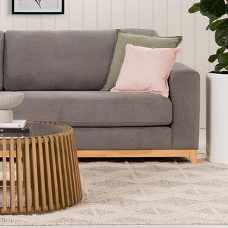 Willow 4 Seater Fabric Sofa - Dark Grey