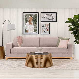 Willow 4 Seater Fabric Sofa - Light Grey