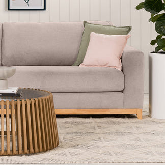 Willow 4 Seater Fabric Sofa - Light Grey