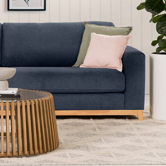 Willow 4 Seater Fabric Sofa - Azure