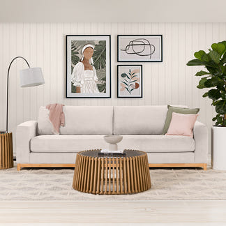 Willow 4 Seater Fabric Sofa - Ivory