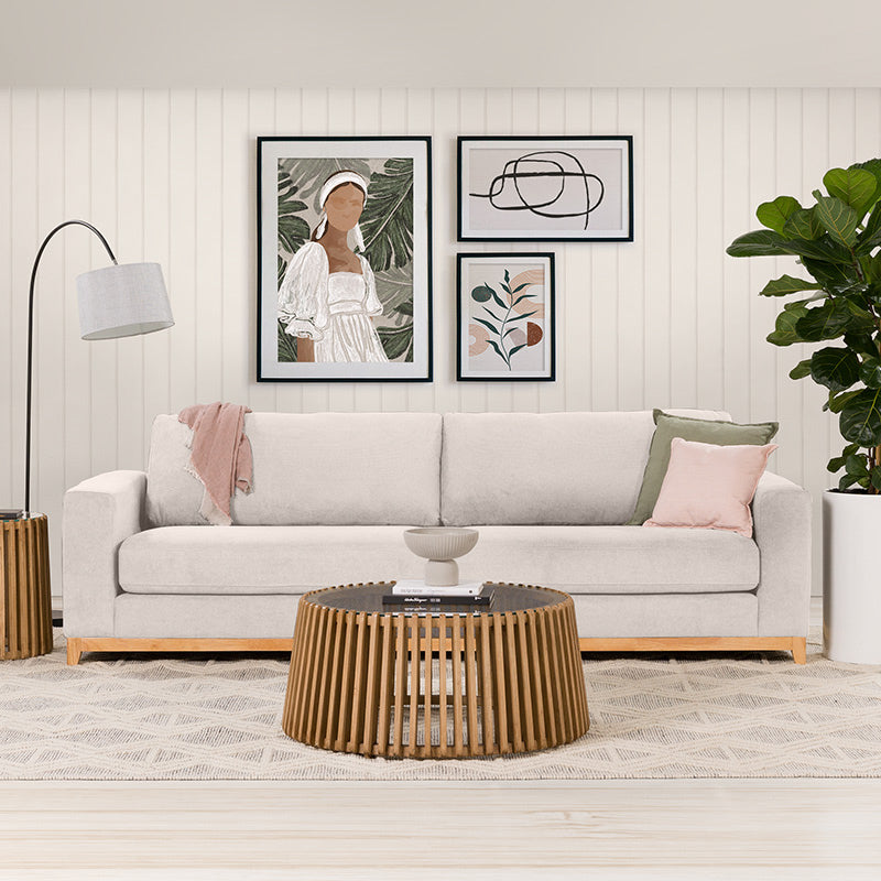 Willow 4 Seater Fabric Sofa - Ivory