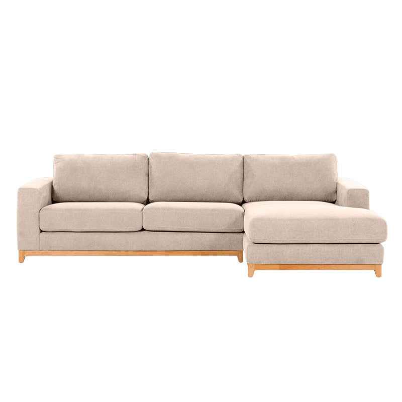 Willow 3 Seater Fabric Sofa with RHF Chaise - Champagne
