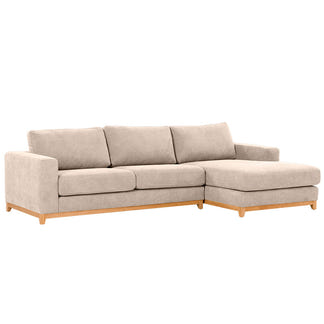 Willow 3 Seater Fabric Sofa with RHF Chaise - Champagne