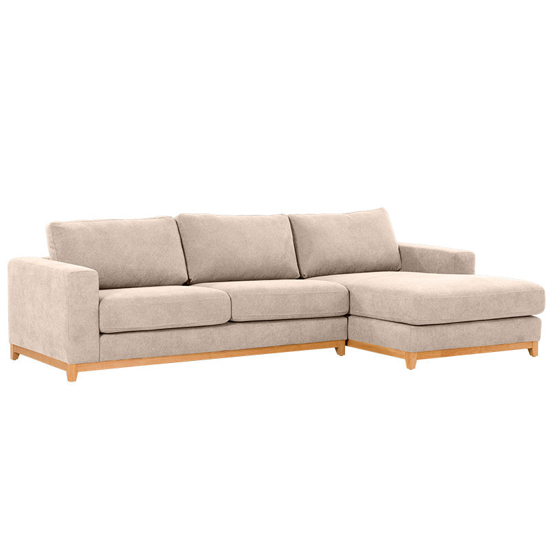 Willow 3 Seater Fabric Sofa with RHF Chaise - Champagne
