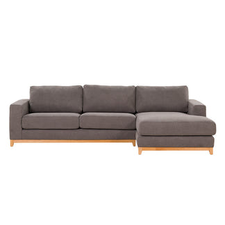 Willow 3 Seater Fabric Sofa with RHF Chaise - Dark Grey