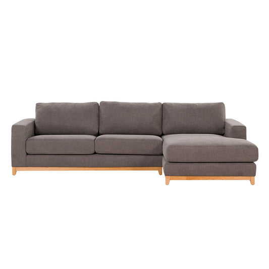 Willow 3 Seater Fabric Sofa with RHF Chaise - Dark Grey