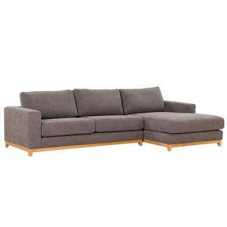 Willow 3 Seater Fabric Sofa with RHF Chaise - Dark Grey