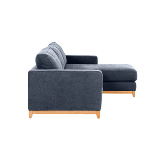 Willow 3 Seater Fabric Sofa with RHF Chaise - Azure