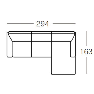 Willow 3 Seater Fabric Sofa with RHF Chaise - Ivory