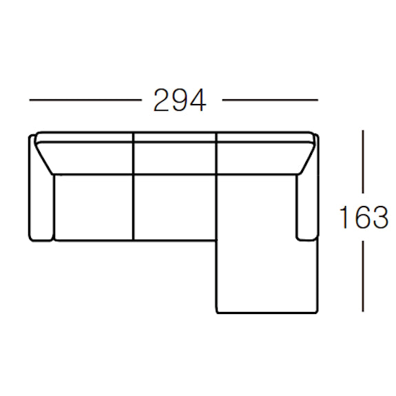 Willow 3 Seater Fabric Sofa with RHF Chaise - Ivory