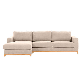 Willow 3 Seater Fabric Sofa with LHF Chaise - Champagne