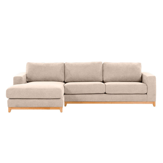 Willow 3 Seater Fabric Sofa with LHF Chaise - Champagne