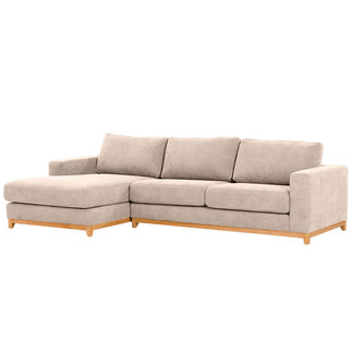 Willow 3 Seater Fabric Sofa with LHF Chaise - Champagne