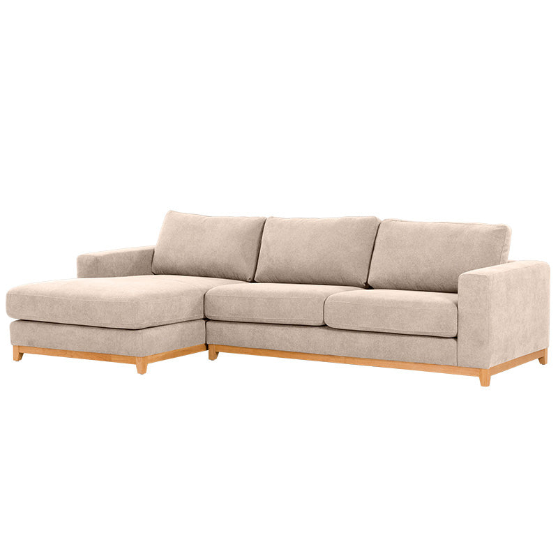 Willow 3 Seater Fabric Sofa with LHF Chaise - Champagne