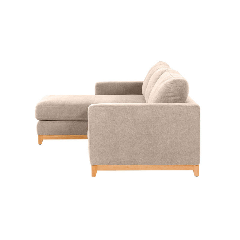 Willow 3 Seater Fabric Sofa with LHF Chaise - Champagne