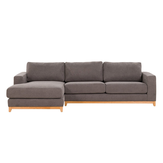 Willow 3 Seater Fabric Sofa with LHF Chaise - Dark Grey