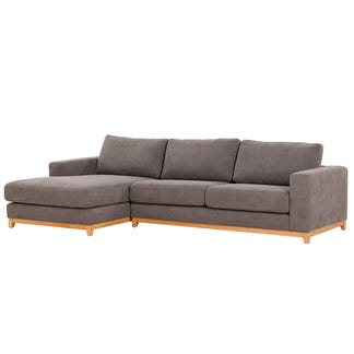 Willow 3 Seater Fabric Sofa with LHF Chaise - Dark Grey