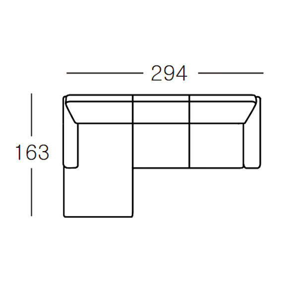 Willow 3 Seater Fabric Sofa with LHF Chaise - Dark Grey