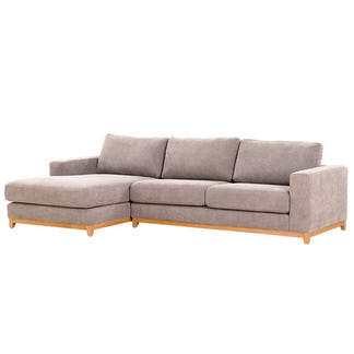 Willow 3 Seater Fabric Sofa with LHF Chaise - Light Grey