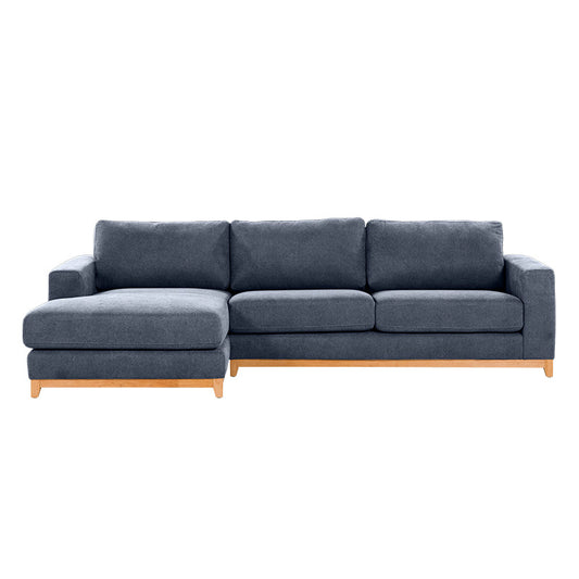 Willow 3 Seater Fabric Sofa with LHF Chaise - Azure