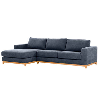 Willow 3 Seater Fabric Sofa with LHF Chaise - Azure
