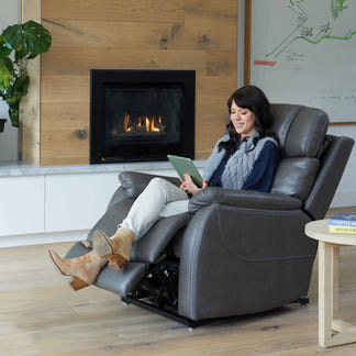 Theorem Winslow Lift & Recline Fabric Petite Armchair - Smoke