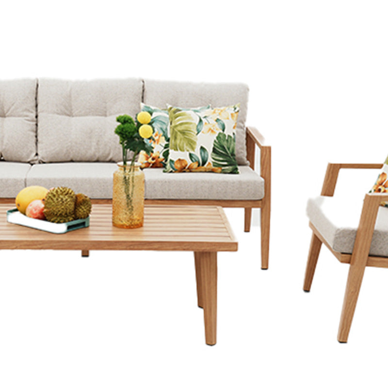 Yarra Glen 4 Piece Outdoor Lounge Setting - Wood Look/Taupe