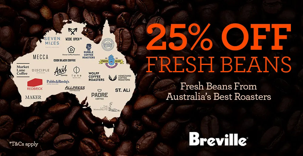 Bonus Beans & 25% off next bean order with Breville Coffee Machines