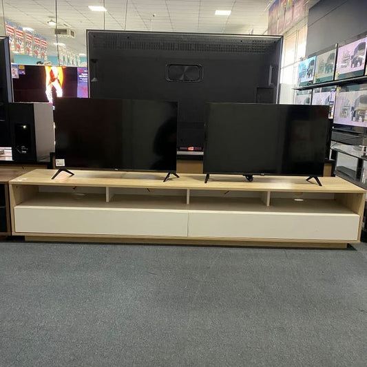 Tauris Suave 2000mm Entertainment Unit - Light Oak/White
