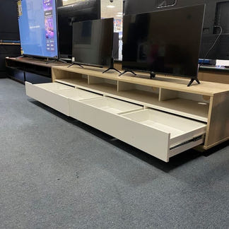 Tauris Suave 2000mm Entertainment Unit - Light Oak/White