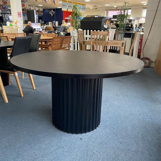 Caesar 135cm Round Dining Table - Messmate/Black