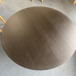 Caesar 135cm Round Dining Table - Messmate/Black