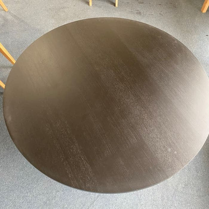 Caesar 135cm Round Dining Table - Messmate/Black