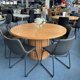 Caesar 135cm Round Dining Table - Messmate/Natural