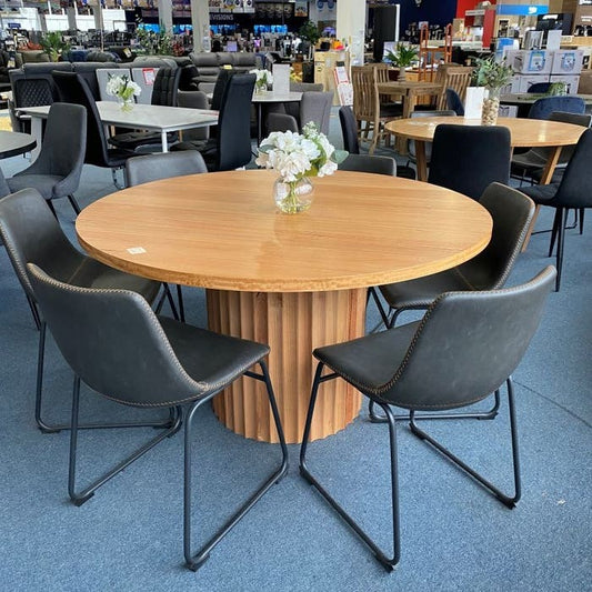 Caesar 135cm Round Dining Table - Messmate/Natural