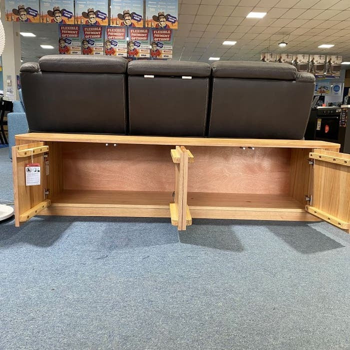 Ceasar 2062mm Timber Entertainment Unit - Messmate/Natural