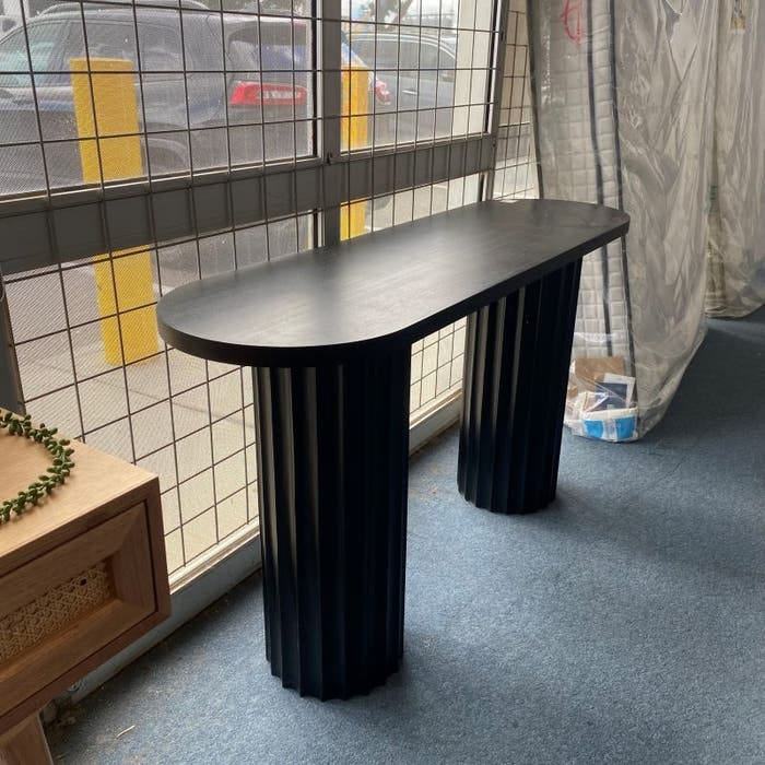Ceaser Table Caesar 150cm Timber Hall Table - Messmate/Black Ex-Display Model – Stan ...