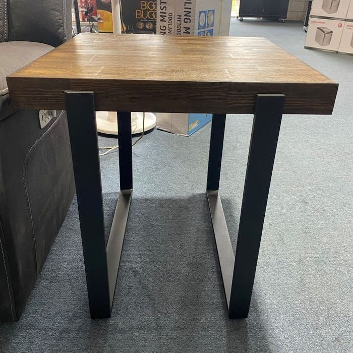 Cottage Lamp Table - Rustic Pine/Black