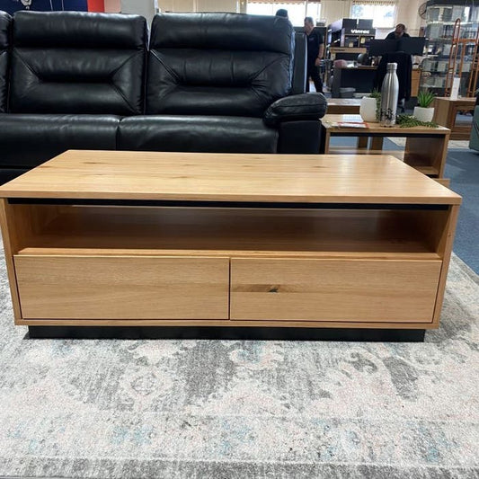 Hamilton 2 Drawer Coffee Table - Messmate/Natural