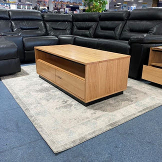 Hamilton 2 Drawer Coffee Table - Messmate/Natural