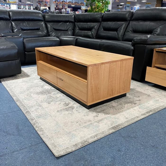 Hamilton 2 Drawer Coffee Table - Messmate/Natural