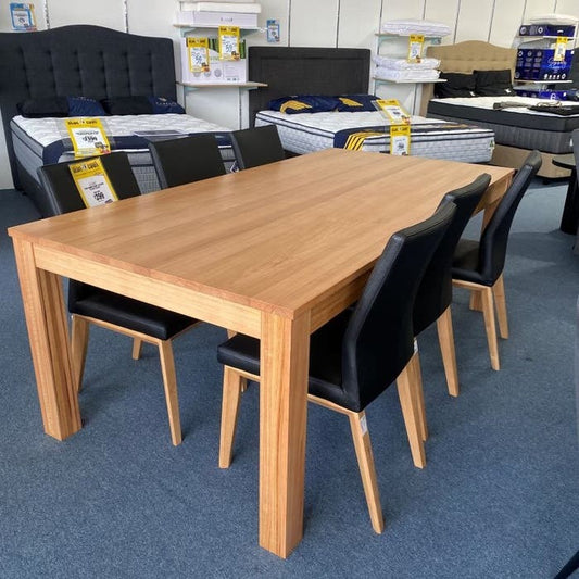 Hamilton 210cm Timber Dining Table - Messmate/Natural