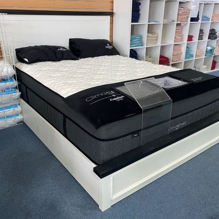 Hampton Queen Timber Bed - White/Charcoal
